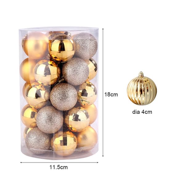 34st 4cm juldekorativa bollträdprydnad 17