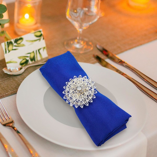Blomma Servett Ringar Legering Blommig Rhinestone Servetter Ringar Crystal Rhinestone