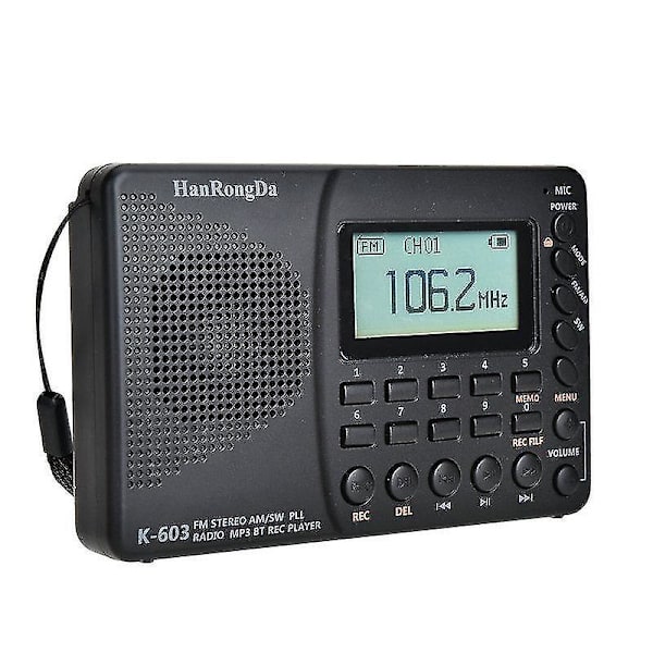 Bærbar digitalradio Fm/am/sw LCD Digital Display Mp3-spiller|radio