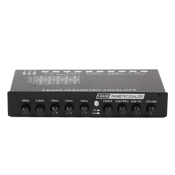 Bilstereo Equalizer Justerbar 5 Bånd Præcis Tuning EQ Tuning Crossover Forstærker Grafisk Equalizer