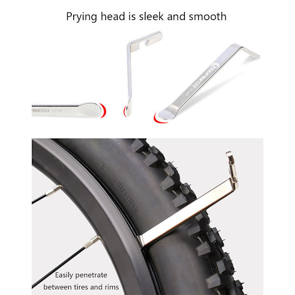Bike Tire Spak MTB Cykeldæk Ske Fjernelse Stål Cykelhjul Reparationsværktøj Silver