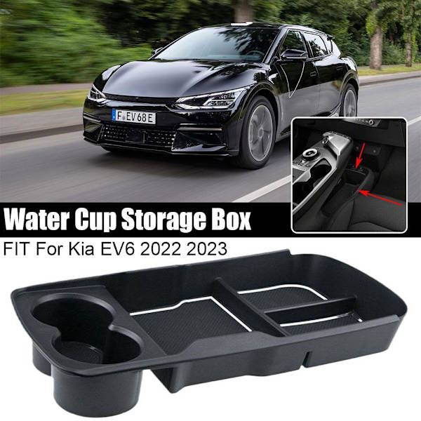 Til Kia EV6 2022 2023 Sort Interiør Armlæn ConsoleCentral Stor