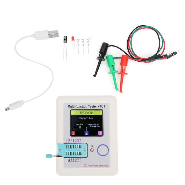 Multifunktionel Transistor Tester 1.8in TFT Display Skærm LCR?TC1 til Kondensator Dioder
