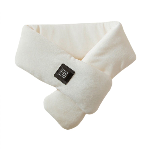 Uppvärmd halsduk med nackvärmedyna, USB uppvärmd halsduk, sjal för att hålla din nacke varm säker och hållbar (vit)