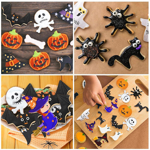 Skull Style 2 Halloween Cookie Cutter & Embosser - Rosa/klart Fondant-tema