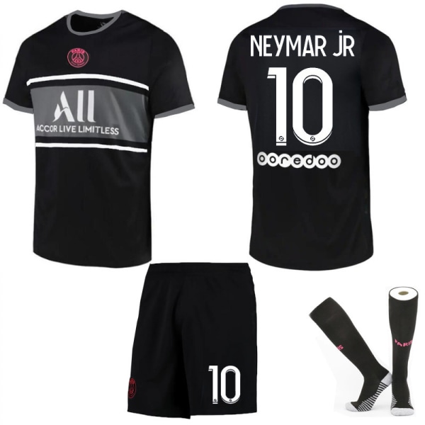 21-22 Paris 2 Away Black Jersey Set Barn Vuxna Fotbollströja Träningströja No.10 NEYMAR JR 16