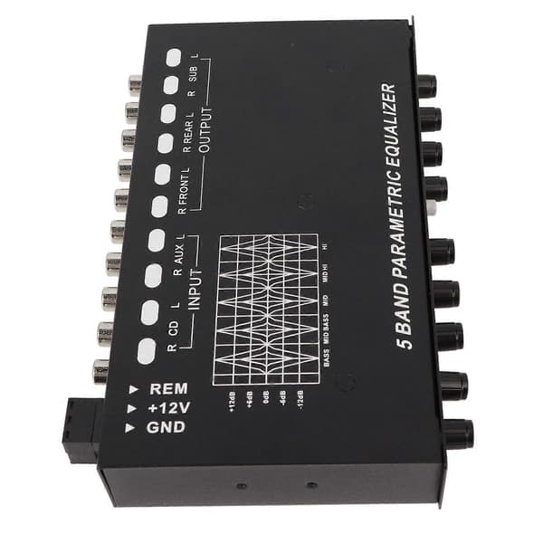 Bilstereo Equalizer Justerbar 5 Bånd Præcis Tuning EQ Tuning Crossover Forstærker Grafisk Equalizer
