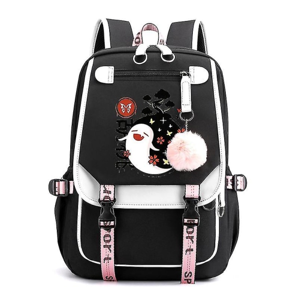 Skolesekk for jenter Tenåringssekk Bokvesker Barn USB Genshin Impact Anime Skoleveske Studentsekkveske for barnYL-Genshin82