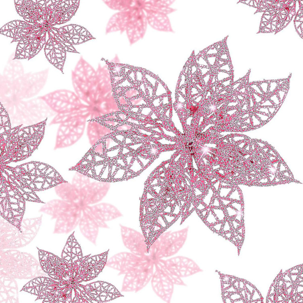 24 st Glitter Julstjärna Julgransprydnad jul