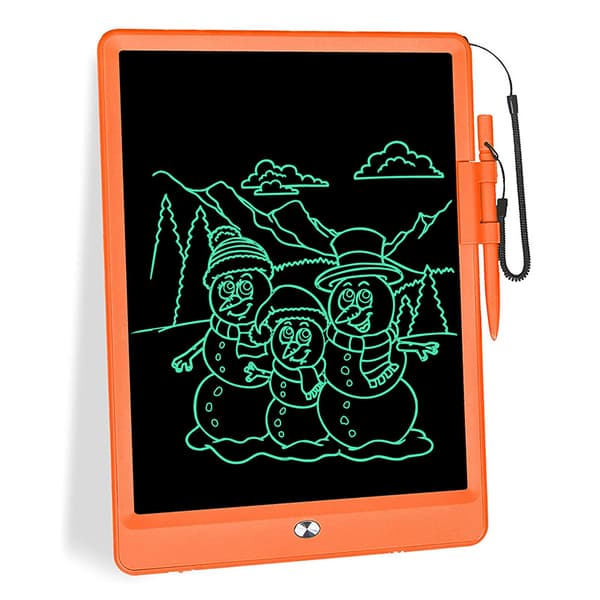 10 tommers LCD-skrivetavle (gul) for voksne barn, barn tegner