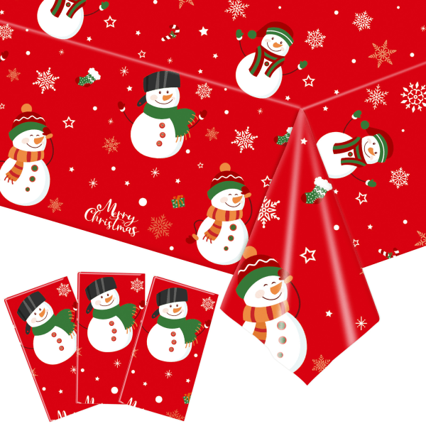 Christmas Snowman fødselsdagsfest engangsbord 137*274cm