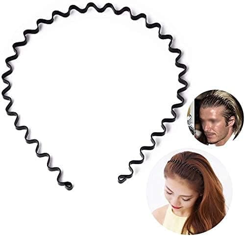1 st skönhet unisex svart vårvåg metallbåge hårt hårband H