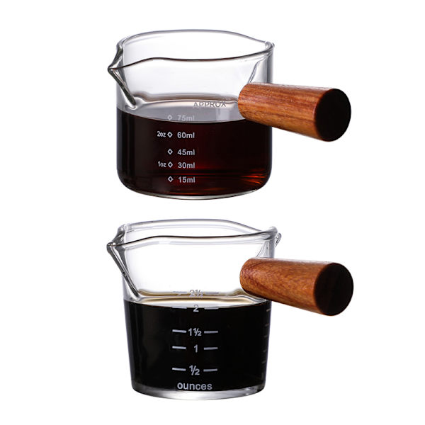 Trähandtag Kaffekopp med dubbel mun Värmebeständig Espresso M A