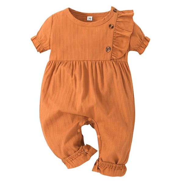 Baby Clothes Girl Romper Fashion Infant Clothes Baby Clothes Short Sleeve Orange 70CM