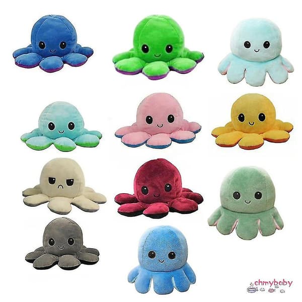 Ny dubbelsidig bläckfiskdocka Flip Doll Söt Flipped Octopus Doll Double Face