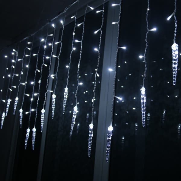 (Valkoinen) LED-koristevalo ulkokäyttöön, 3,5 m LED-jääpuikkovalo