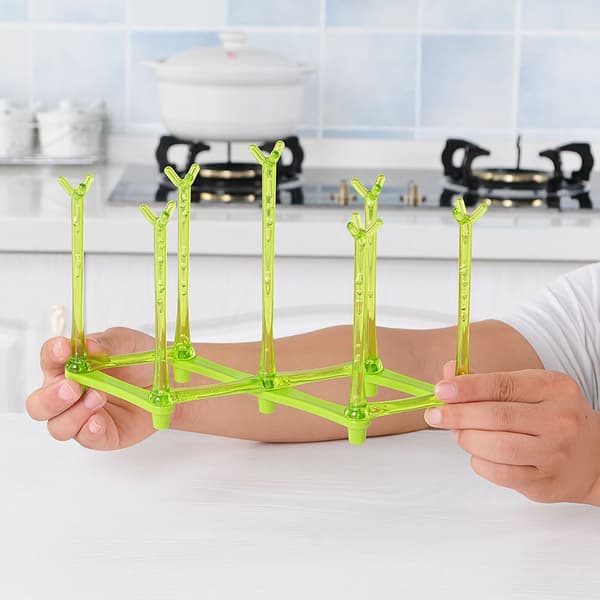 Kokoontaitettava kuivausteline kupeille, pulloille – Pullojen kuivausteline