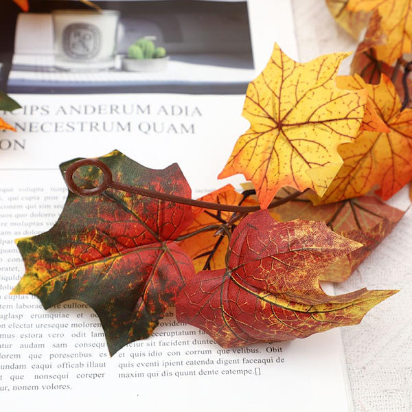 Halloween LED Höst Höst Lönnlöv Garland hängande dekorationer maple leaf