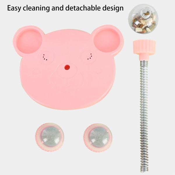 Husdjur Tumbler Toys Slow Food Feeder Självspelande bollar Interaktivt pusselspel för katter och hundar Pink