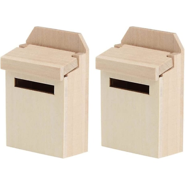 Miniaturepostkasse af træ i træ: 1:12 Ufærdig miniaturepostkasse