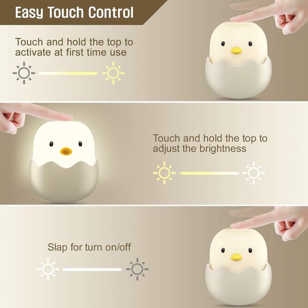Creative Eggshell Chicken Emotional Night Light, Tumbler Bedside