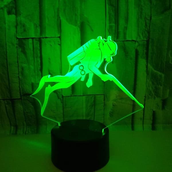 3D Diver Night Light Lamp Illusion Night Light 7 Color Chang