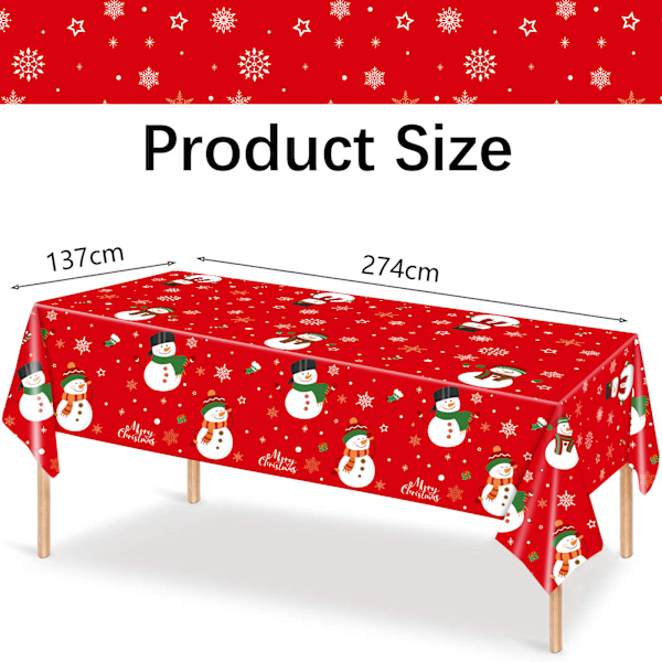 Jouluinen lumiukko syntymäpäiväjuhlat kertakäyttöinen pöytäliina 137*274cm