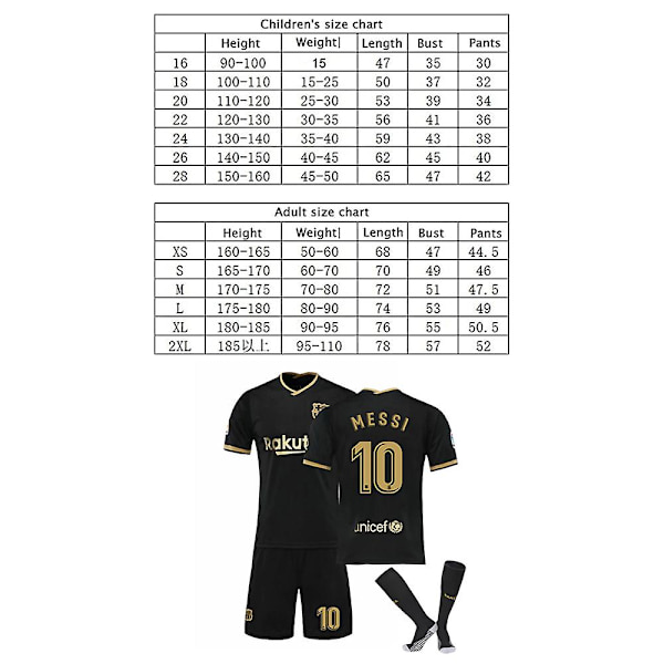 Mordey 2122 Barca #10 Messi fodboldtrøje træningstrøje kostume W l