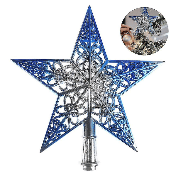 Arbre de Noël Star Topper Glittered Xmas Tree Topper urholkad