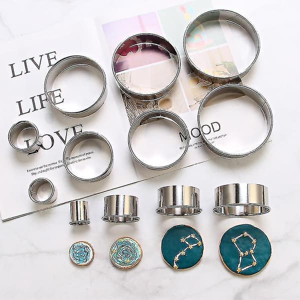Bakplåtar 12 st/ set Rostfritt stål tårtring Mousse Ring Kakform Form Rostat bröd Form Bakverktyg