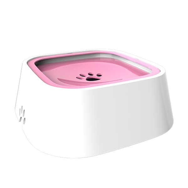 Vandskål til kæledyr, spildfri drikkeskål til hund og kat pink