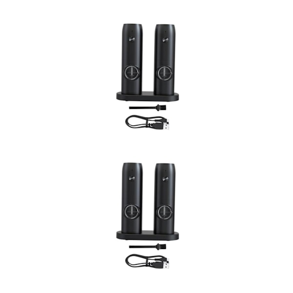 1/2/3 Electronic Pepper Mill USB Uppladdningsbar Justerbar Double with base 2Set