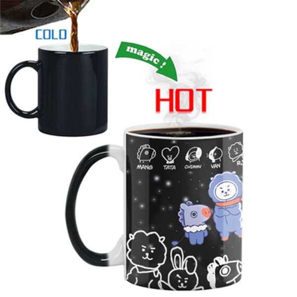KPOP BTS BT21-krus Kreative søde farveskiftende krus
