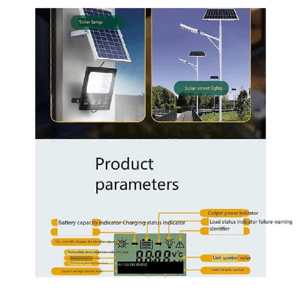 Solcelle ladekontroller 30A Solcellepanel Tilpasset Batteriregulator, Auto 12V/24V/48V PWM for FLD/LiFePO4/SLD/GEL