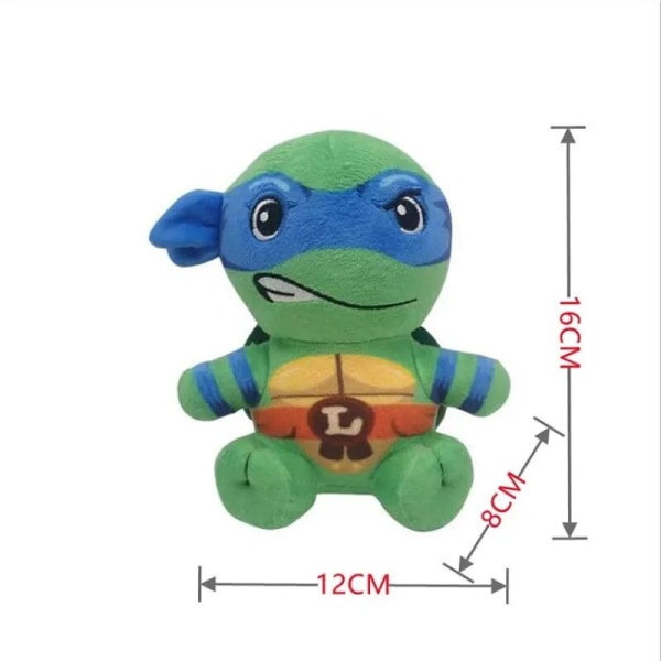 16cm Teenage Mutant Ninja Turtles Plush TMNT Leonardo Raphael Michelangelo Donatello Plushie Doll Stuffed Animal Toy Red