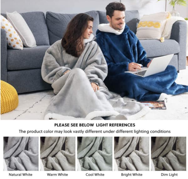 Hoodie Ærmer Blød Plaid Fuld Kropsplaid 150CM Sofaplaid