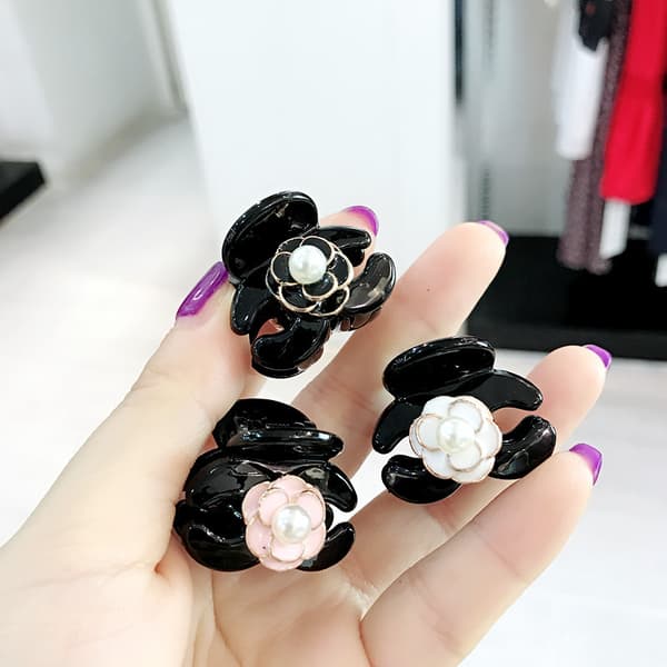 3st Elegant Camellia Hårklämmor Klo Kvinnor Blomma Hår Accessori