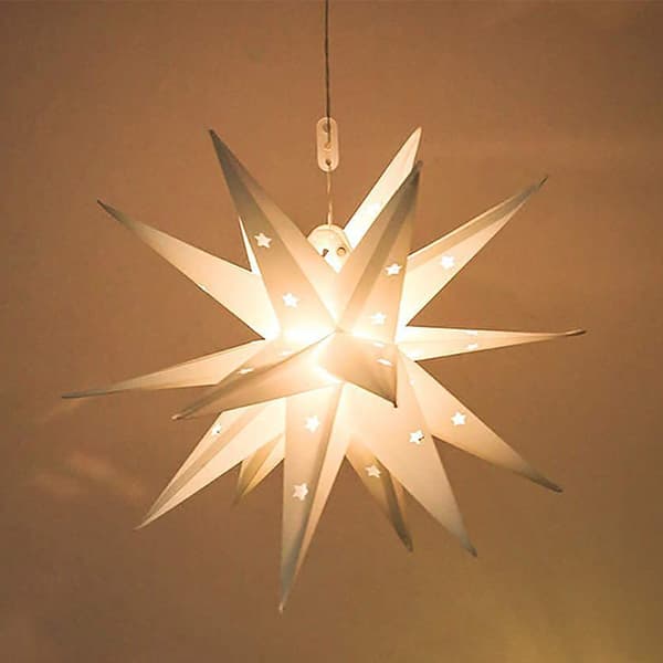3D Stjerne Juletræstop Dekoration Glitter Batteri LED-lys 1