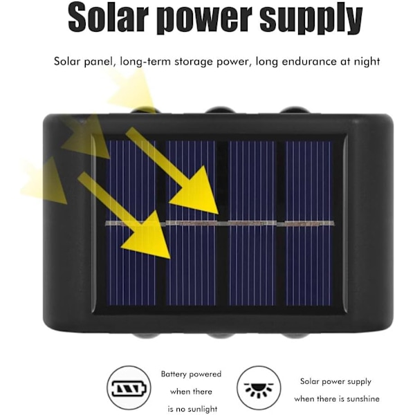 2 st Solar Vägglampor Outdoor, Solar Garden Lights Outdoor, Out