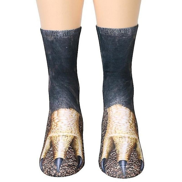 3d Fun Unisex Stretch Print Animal Round Socks Eagle