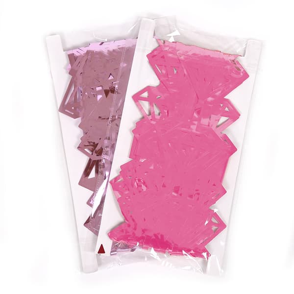 Möhippadekorationer Diamantfoliegardin - Set med 2 pink