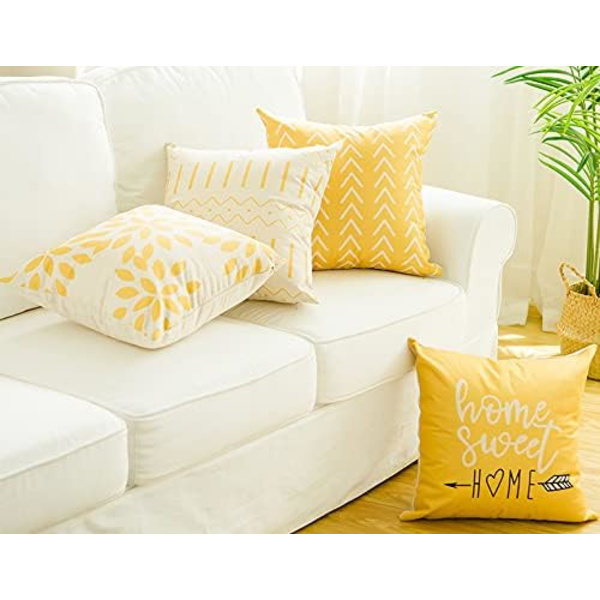 Kuddfodral 18x18 set om 4, modernt cover med soffa, dec