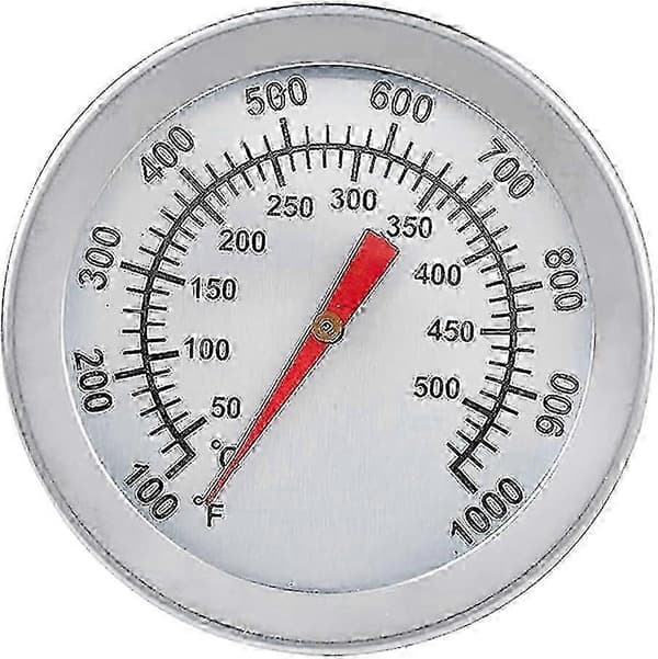 Barbecue- og ovntermometer i rustfrit stål, maks. 500C/1000F, analog visning