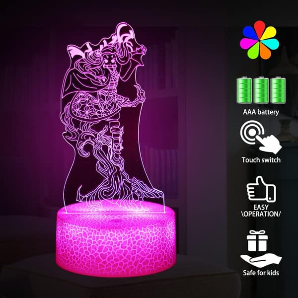 3D Anime Demon Slayer Natlampe 16 Farveskift Dekorationsbord