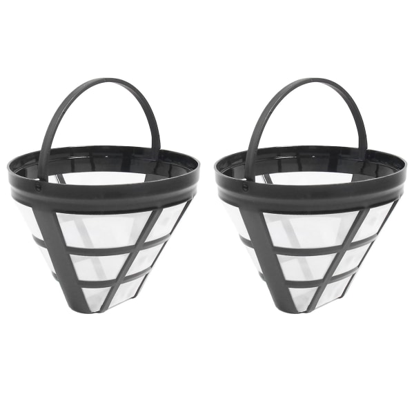 2-pak No.4 Genanvendeligt kaffemaskine kurvfilter til ninjafilter, passer til de fleste 8-12 koppers kurv-drypkaffemaskiner