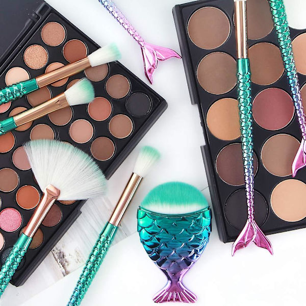 11 st Mermaid Brush Set, pulverkräm Eyeliner Kosmetisk dölja (Multicolor A)