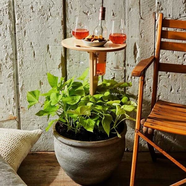 Utendørs vinbord sammenleggbart mini tre piknikbord Black