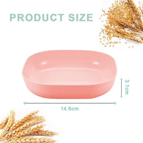 4 stk polypropenplasttallerkener med dype sider for oppvaskmaskin pink