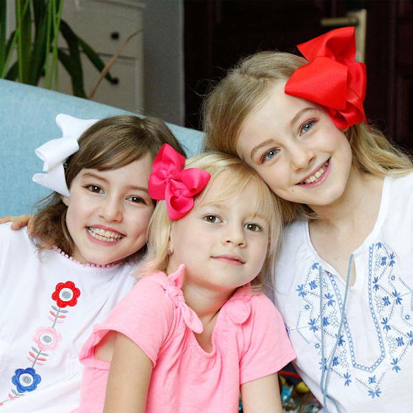 20 STK Flerfarvet 6\" håndlavet Grosgrain Ribbon Hårsløjfe Allig