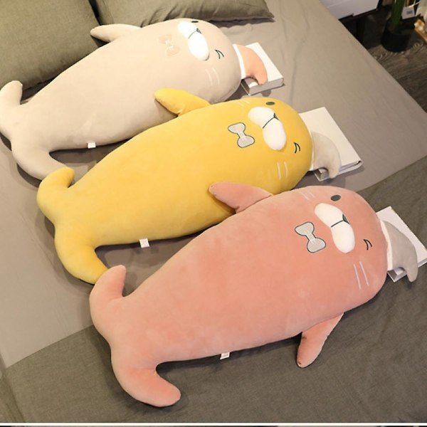 Chubby Blob Sæl Pude, Chubby Blob, fyldt bomuldsplysdyr Sød hav, gaver til børn, drenge og piger Gul (23,6 tommer)